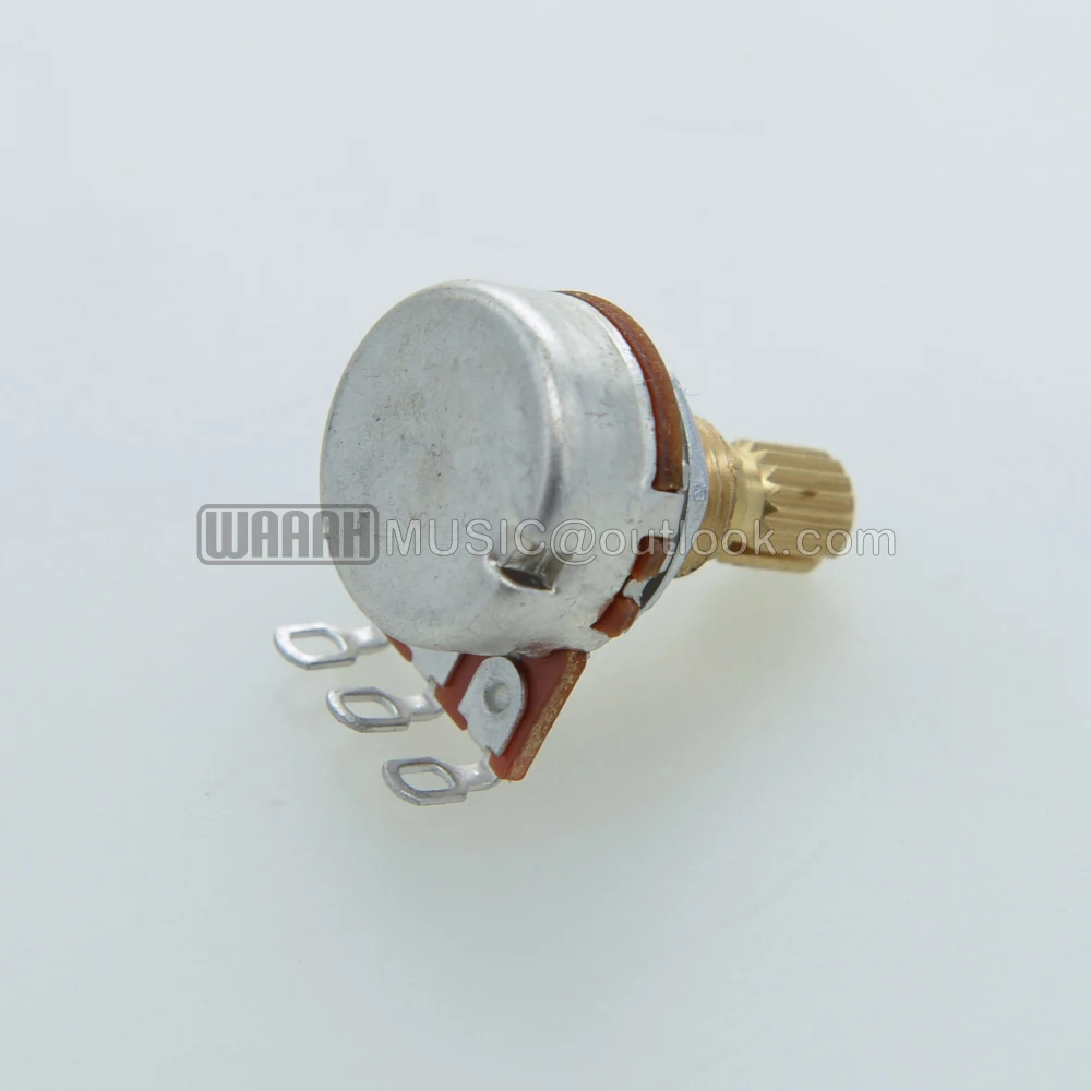 2pcs Guitar Potentiometer Splined Small Pot Brass Threaded Shaft Guitar Bass Effect Amp Tone Volume 15mm 18mm Shaft Parts