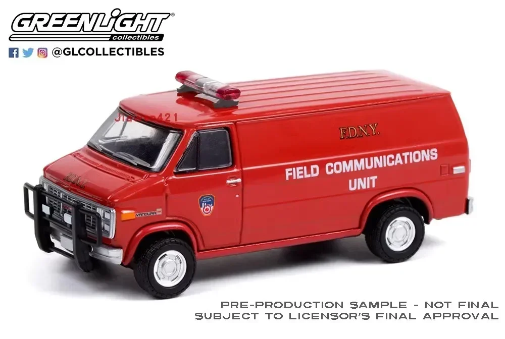 1:64 1989 GMC Vandura-FDNY Пожарная машина Нью-Йорка города, литая под давлением модель автомобиля из металлического сплава, игрушки для коллекции подарков