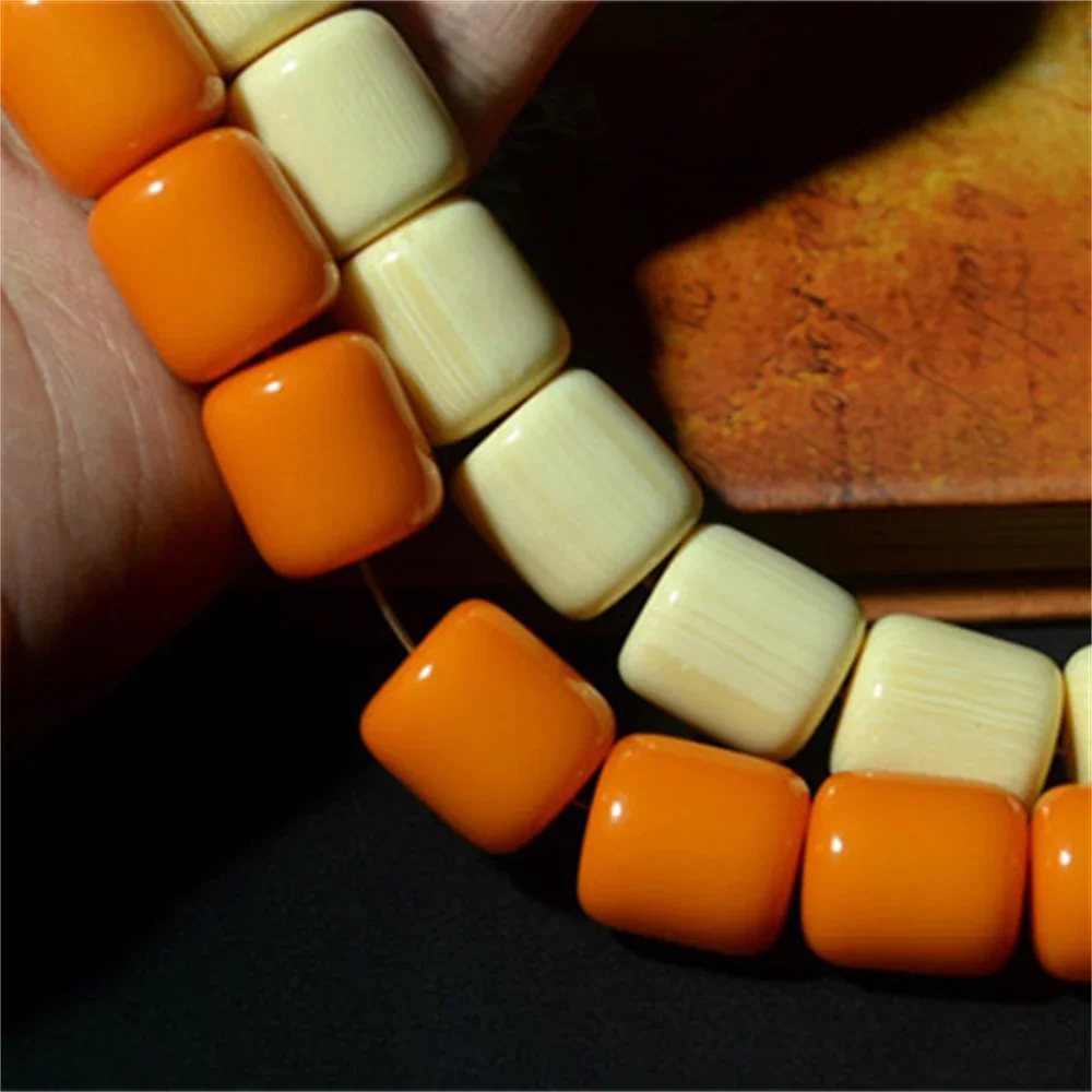 6-17mm Cylinder Resin Beeswax Ivory Gems Imitation Amber Slice Loose Beads DIY Jewelry Making Necklace Bracelet Crimp End Beads