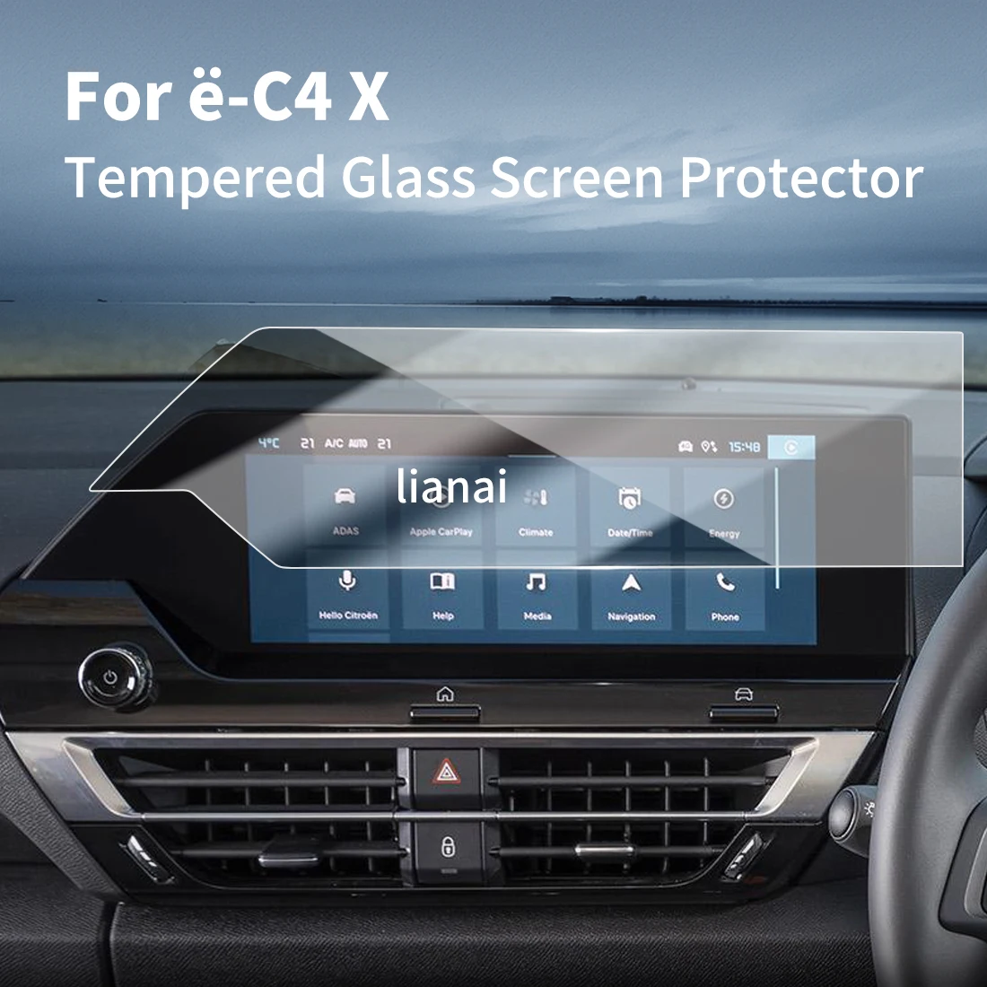 Interior Design Hd - ฟิล์มกันรอยหน้าจอสำหรับ Citroën e-C4X ปี 2026 กระจกนิรภัย