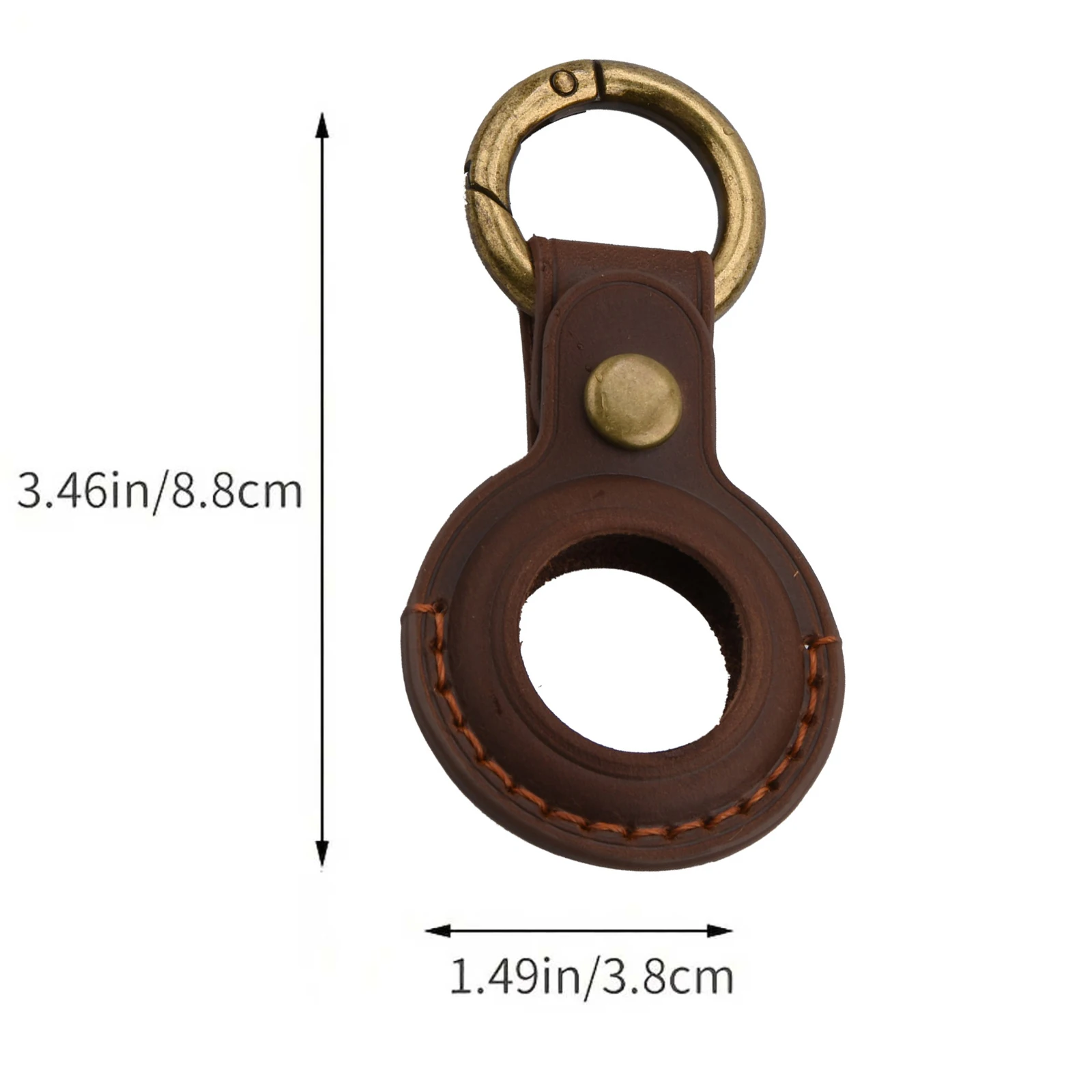 1PCS Cowhide Leather AirTag Case Keychain Holder, Anti-Lost Protective Cover for Keys Backpack Pet