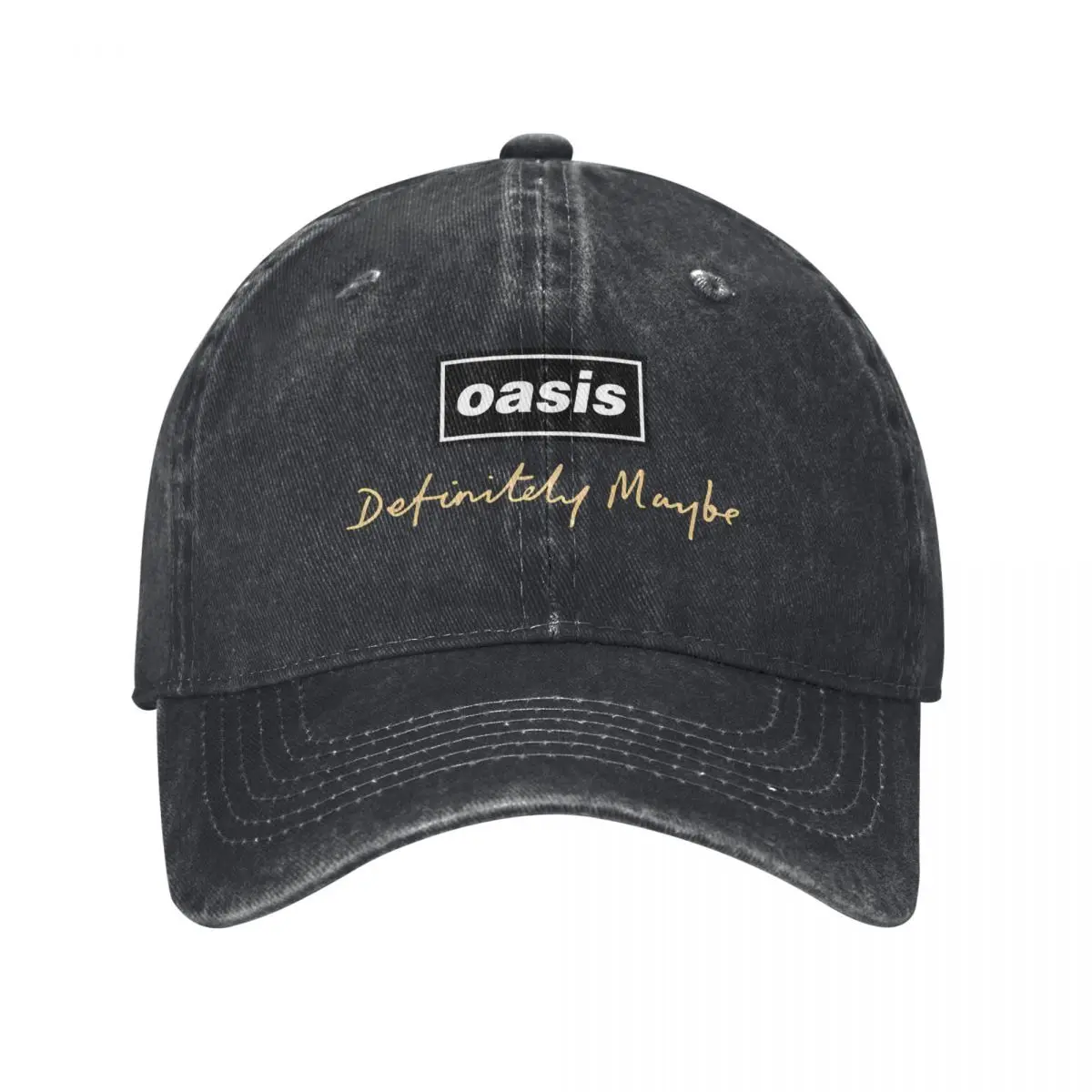 Vintage British Music Definitely Maybe Baseball Cap for Men Distressed Washed Sun Cap O-Oasis Outdoor Adjustable Fit Hats Cap