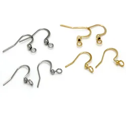 50pcs 316 Stainless Steel Hypoallergenic Earring Hooks DIY Earring Clasp Findings Supplies For Jewelry Making Wholesale Parts