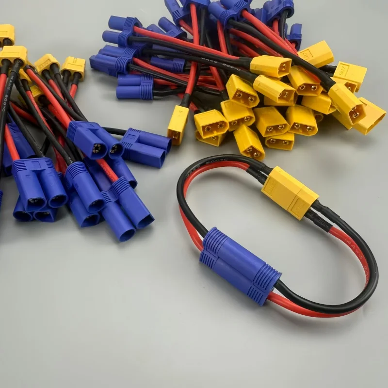 

For RC Lipo Battery Charger DIY Parts 1/ 7 pcs EC5 To XT60 Female Male Adapter Connector with 14AWG 10cm Silicone Wire