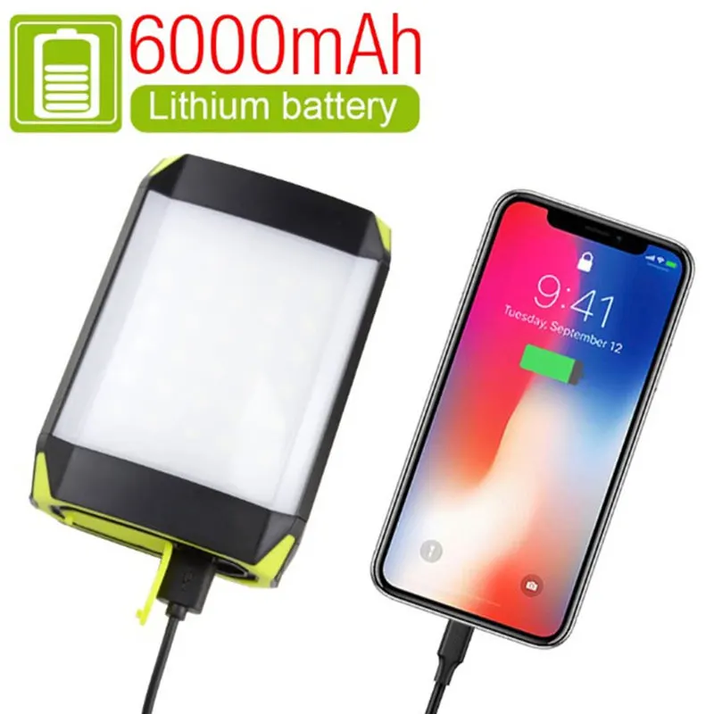 Lentera Berkemah 6000MAh 30Led USB Lampu Led Isi Ulang Luar Ruangan 5 Mode Multi Fungsi Lentera Gantung Bank Daya Lampu Berkemah