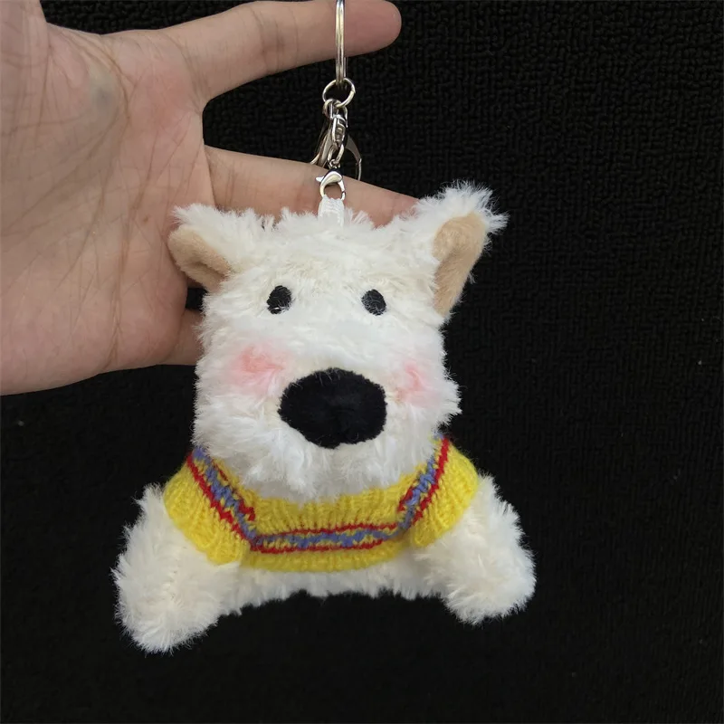 

Colorful Sweater Puppy Plush Keychain Creative Cartoon Small Dog Doll Keyring For Bag Pendant Kawaii Car Keys Keychain With Doll