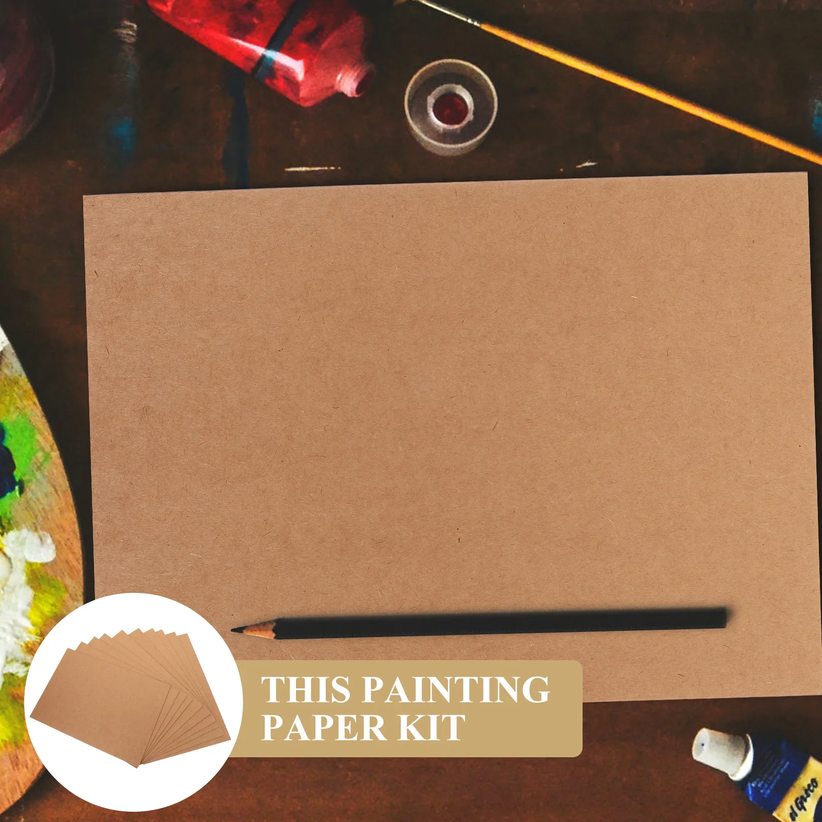 

10 Sheets Kraft Cardstock Thick Painting Paper Easy Fold Sketch Drawing Paper for Marker Oil Pastel Artists Chip Board