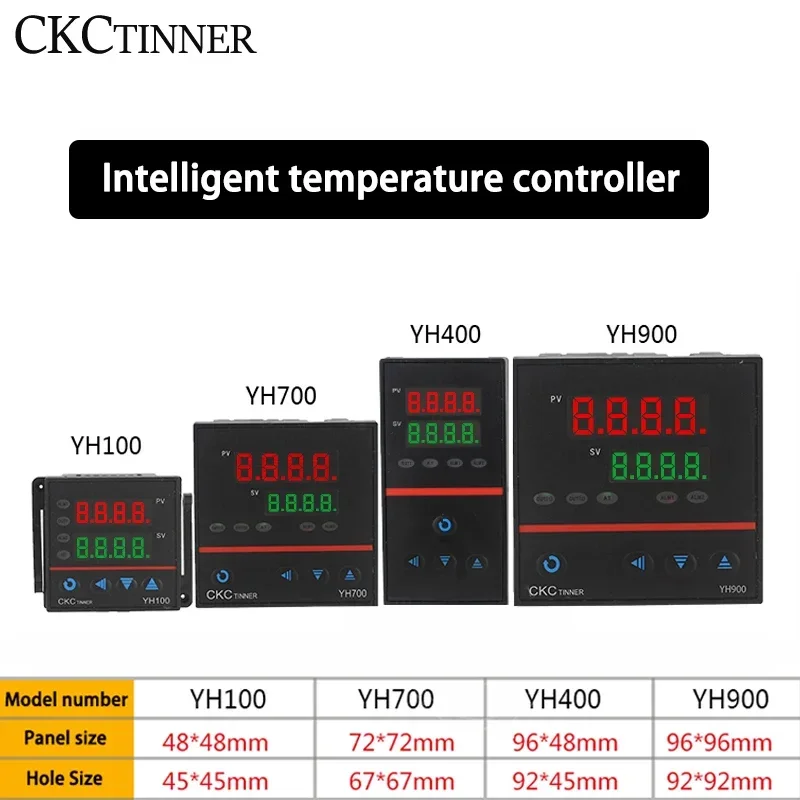 Dual Output SSR+Relay Thermostat Digital Display YH100 YH400 YH700 YH900 Intelligent Universal Input Temperature Controller 220V