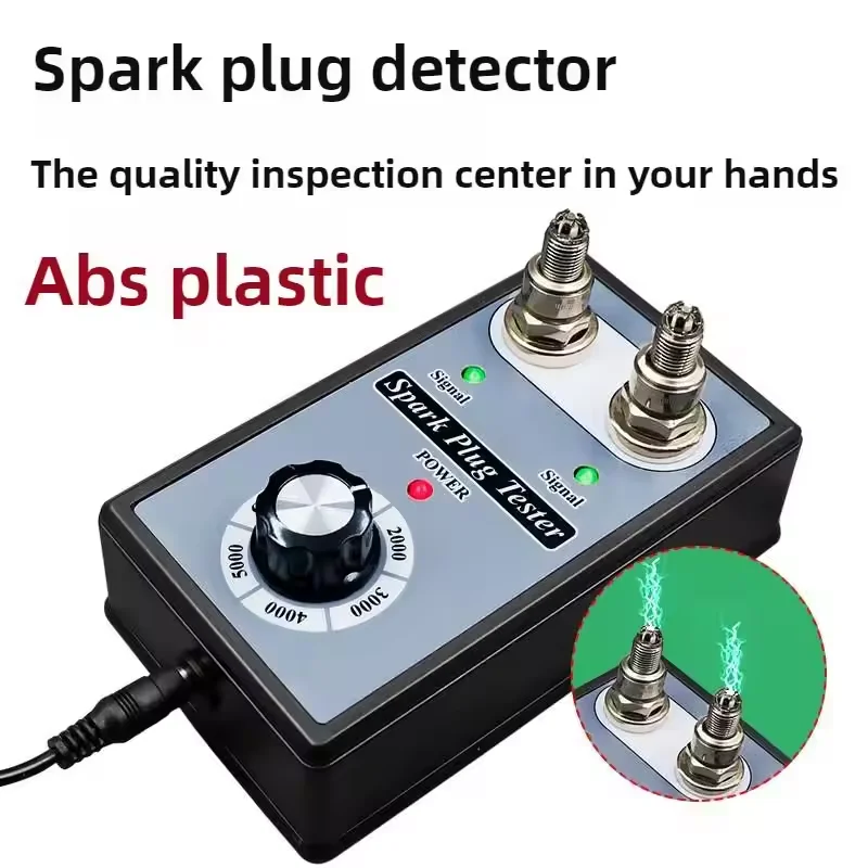 Spark Plug Tester Dual Hole Adjustable Frequency 12V For Car Motorcycle Ignition Coil Diagnostic Tool Auto Test Detector