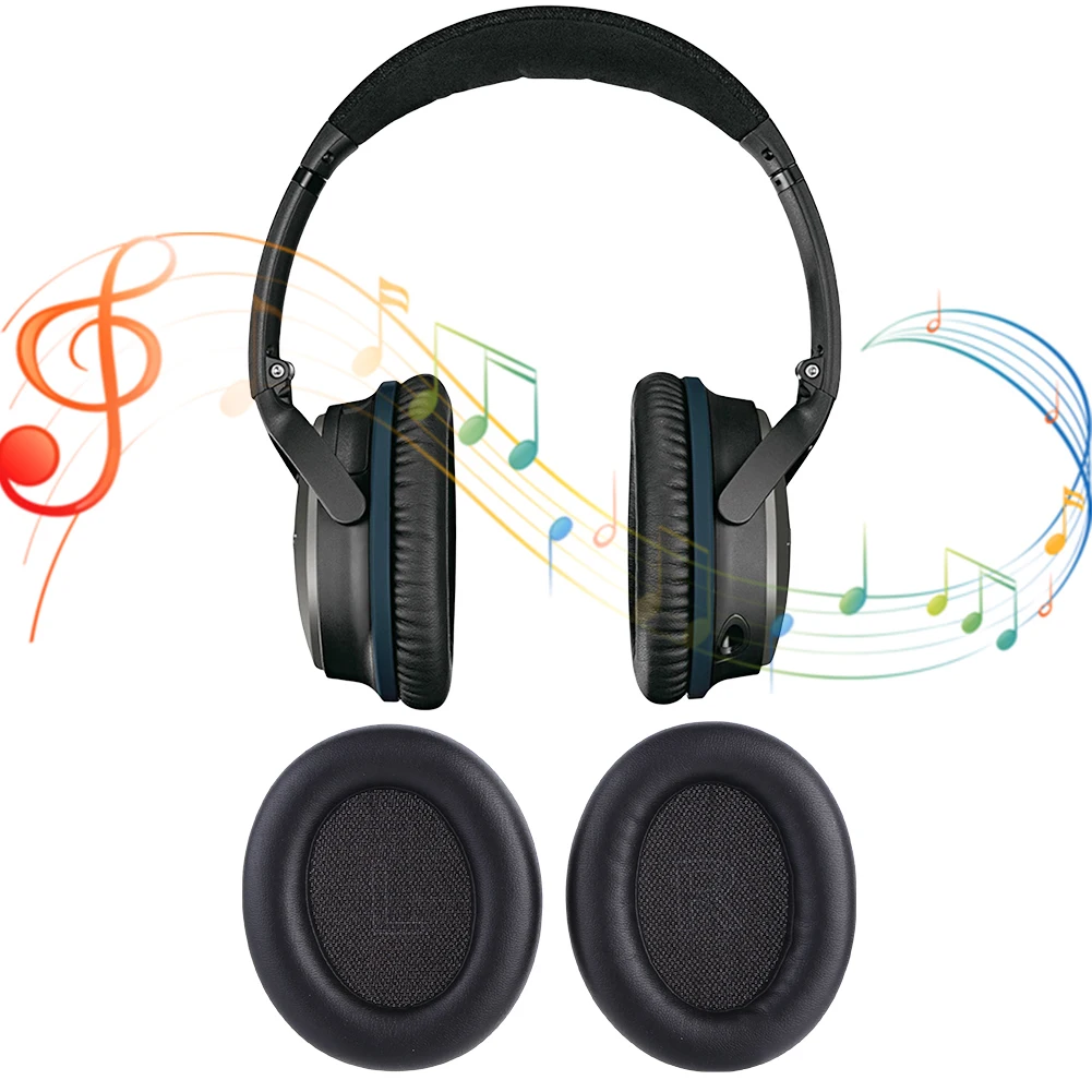 Ear Pads Protein Leather Headphone Ear Cushion Memory Foam Comfortable Ear Cushions for Anker Soundcore Life Q10 Headphones