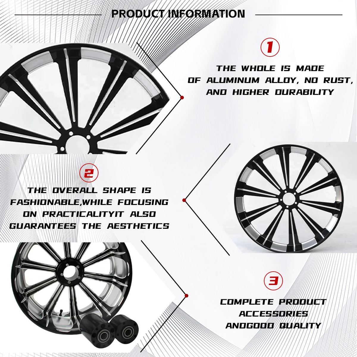 Harley Davidson Motorcycle Wheels: Forged Aluminum Wheels, Front Wheel 16-32 inches, Rear Wheel 16-18 inches, Boy, Glide, Custom