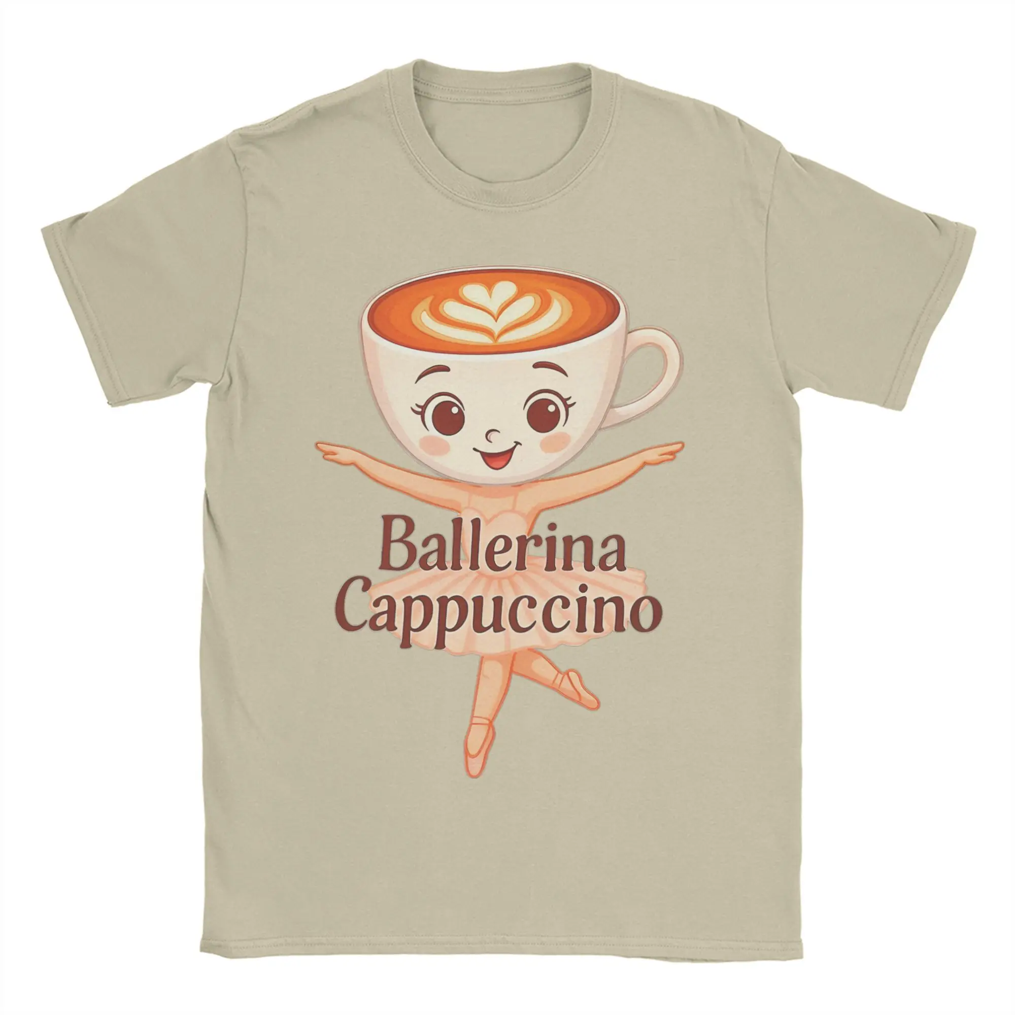

Ballerina Cappuccina T Shirts for Men Cotton Hipster T-Shirts Crewneck Italian Brainrot Meme Tees Short Sleeve Tops Plus Size