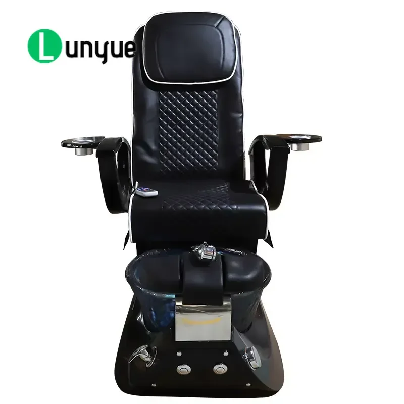 Adjustable Tilt Glass Foot Chair Swirl Massage Portable Nail Spa Furniture No Pipe Connection Required Factory Custom