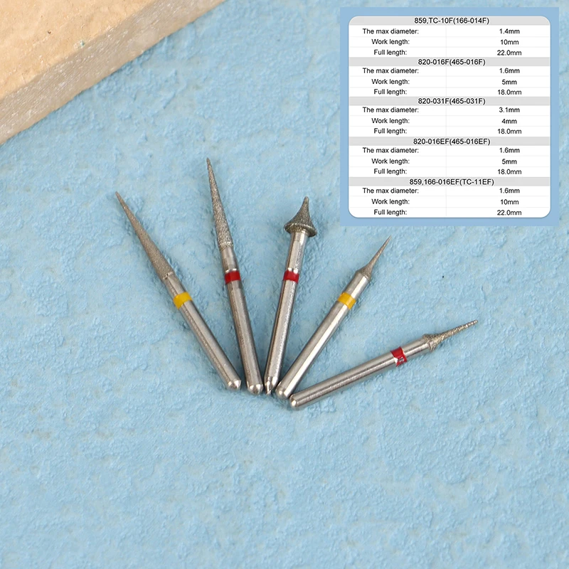 5 Pcs/Box Dental Diamond Burs High Speed Orthodontic Diamond Bur Interproximal Enamel Set Used For Cutting/Grinding/Polishing