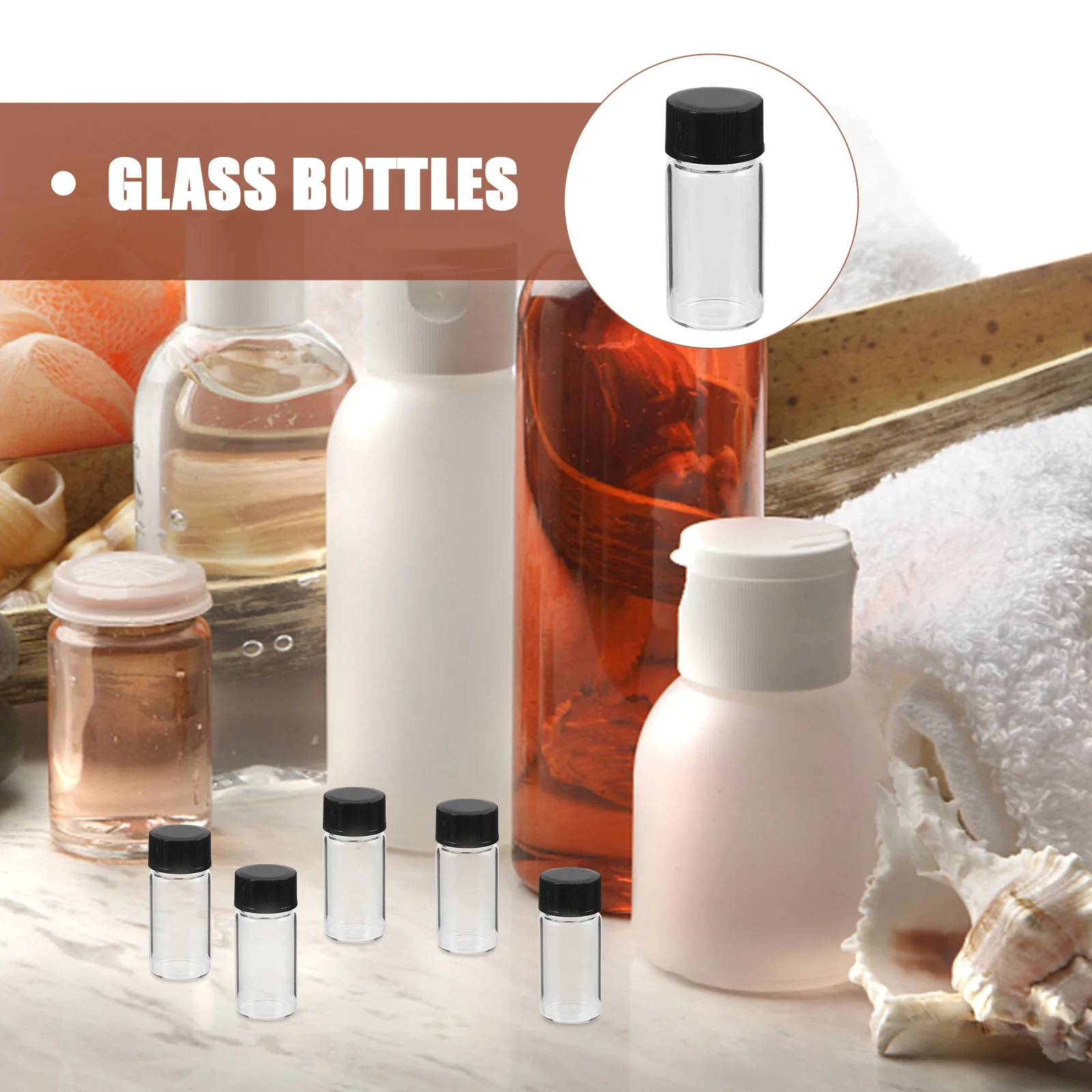 100Pcs 5ml Clear Glass Vials with Caps High Pressure Resistant Safe Storage for Mixes Oils Samples Glass Vial with Lid