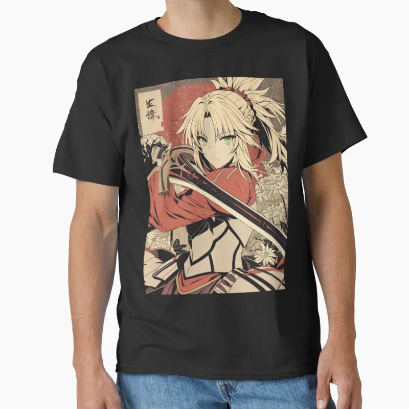 

Traditional Mordred Videogame Fate Stay Night Anime T shirt for man Large size Tops Manga Graphic Print Y2k Clothes Cartoon Tee