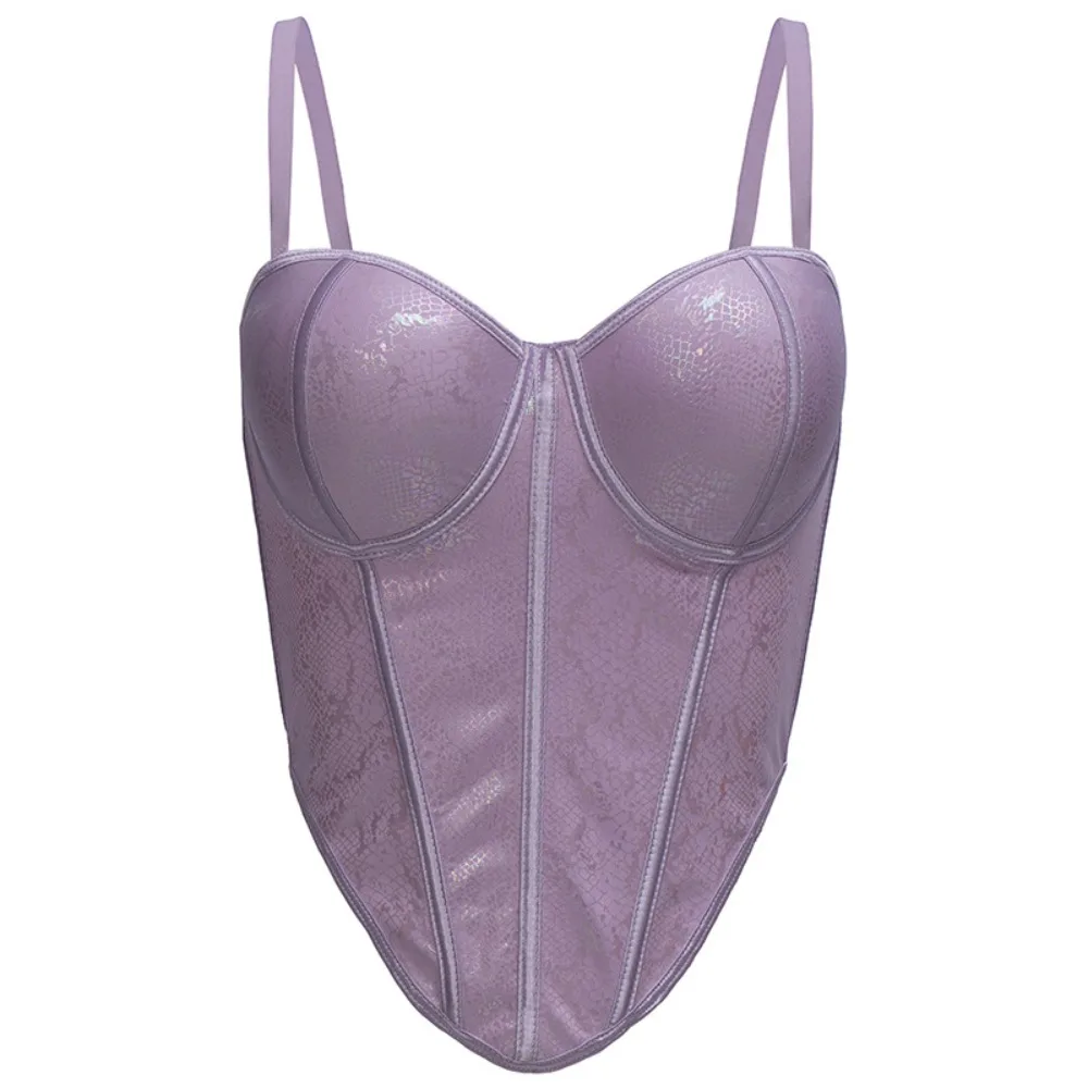 

Snake Leopard Pattern Leopard Print Camisole Slim Fit Sleeveless Suspender Vest Streetwear Elegant Snake Leopard Corset