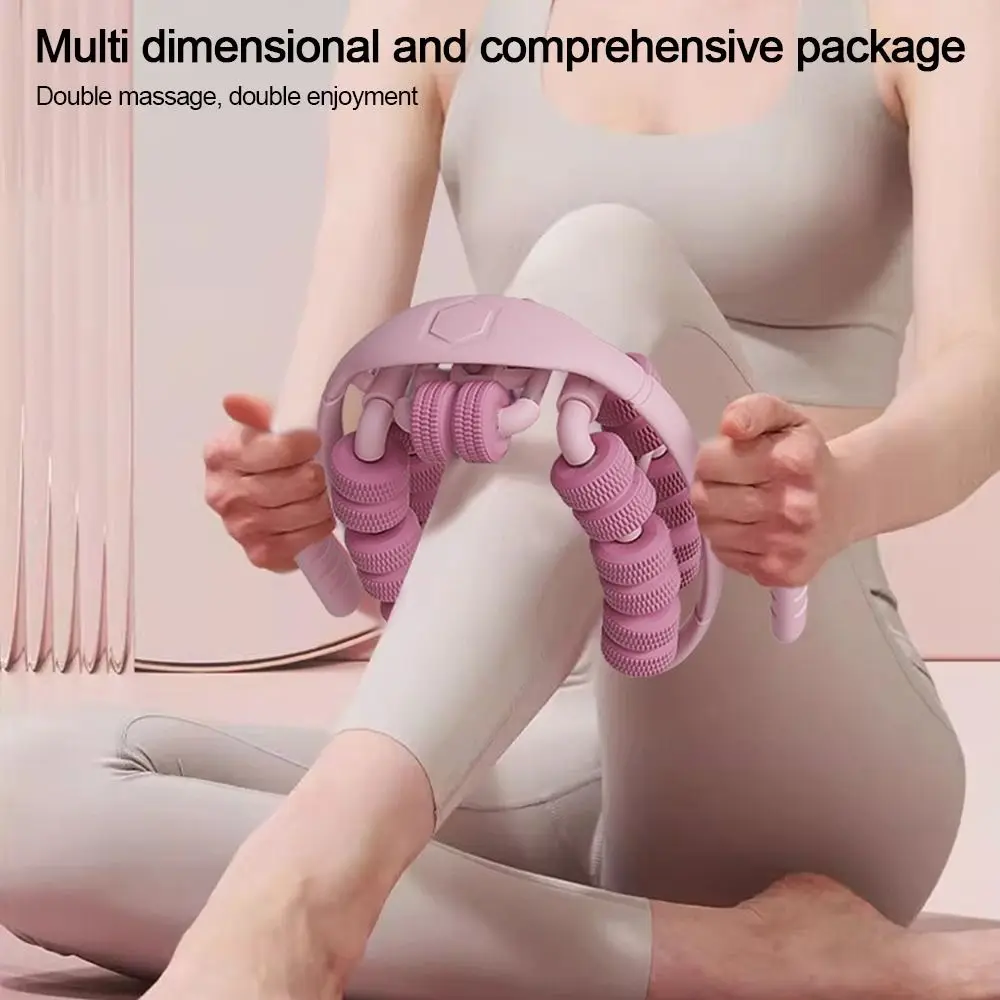 Durable 28 Wheel Leg Massager Solid Color Pain Relief Annular Leg Clamp Massage Roller Relaxing Tool Dancing