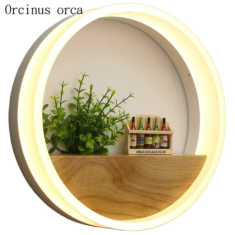 

Modern minimalist creative wall lamp living room bedroom bedside lamp Nordic circular personality cartoon LED wall lamp