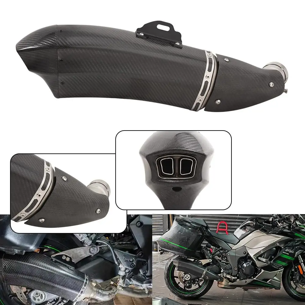 

Slip On For Kawasaki Ninja1000SX 2020-2023 Motorcycle Exhaust Muffler Escape Mid Link Pipe Stainless Steel+Carbon Fiber Modified