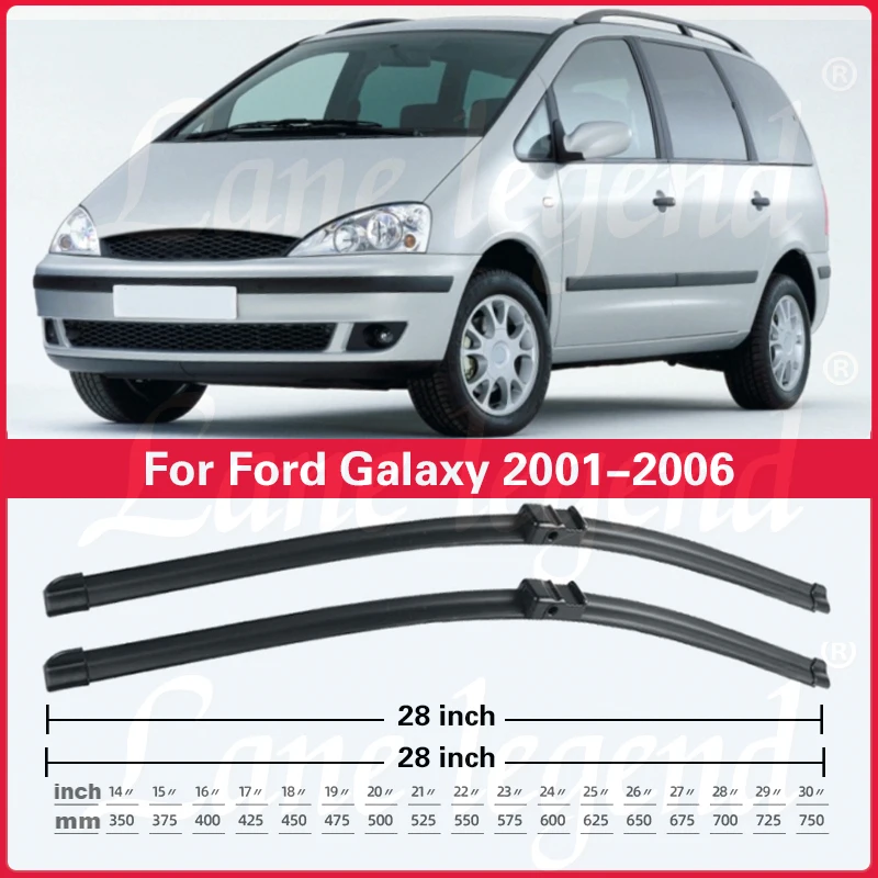 For Ford Galaxy MK II 2001 - 2006 Wiper LHD Front Wiper Blades Windshield Windscreen Clean Window Brushes 28\