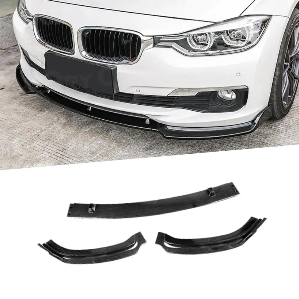 

Комплект из 3 глянцевых черных сплиттеров переднего бампера для BMW 3 серии F30 F35 (стандартный бампер) 2012-2018 гг.