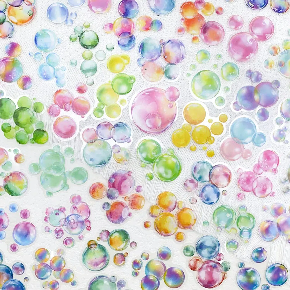 

50PCS Aesthetic Colorful Bubble See Through Graffiti Stickers For Phone Bottle Scrapbook Travel Bag Decals Creative Gifts
