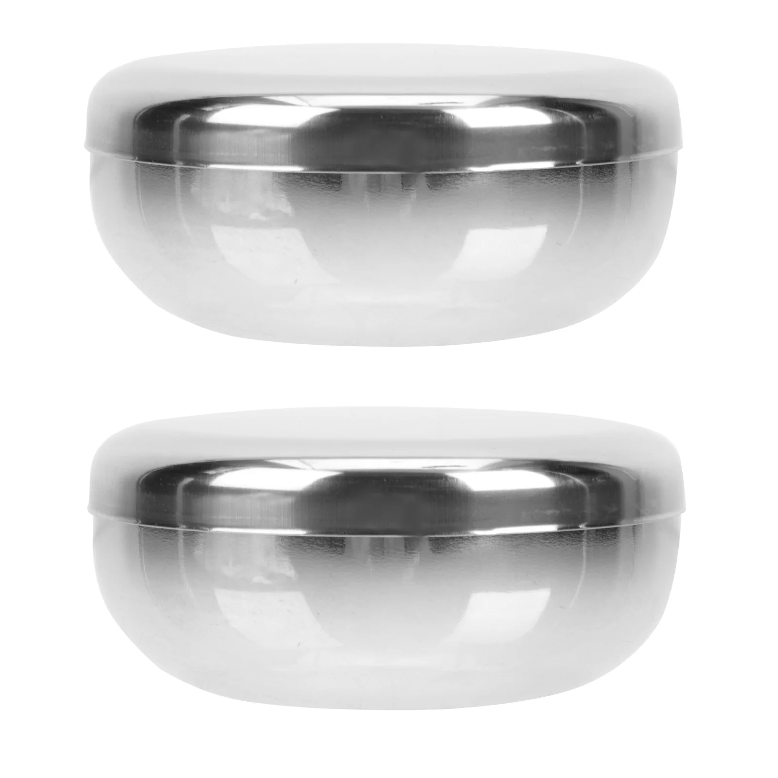 

2 Sets Stainless Steel Rice Bowls Silver Large Opening Leakproof Steam Kitchen Supplies Dining Bowls Korean Traditional