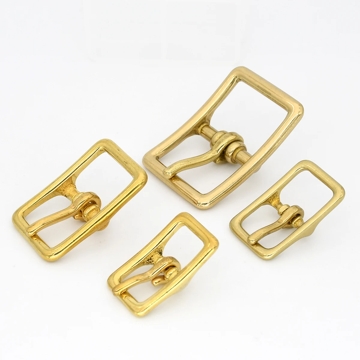 1 Piece Brass Belt Buckle Adjust Tri-glide Pin Buckle for Leathercraft Bag Strap Horse Halter Harness Parts Hardware Accessories