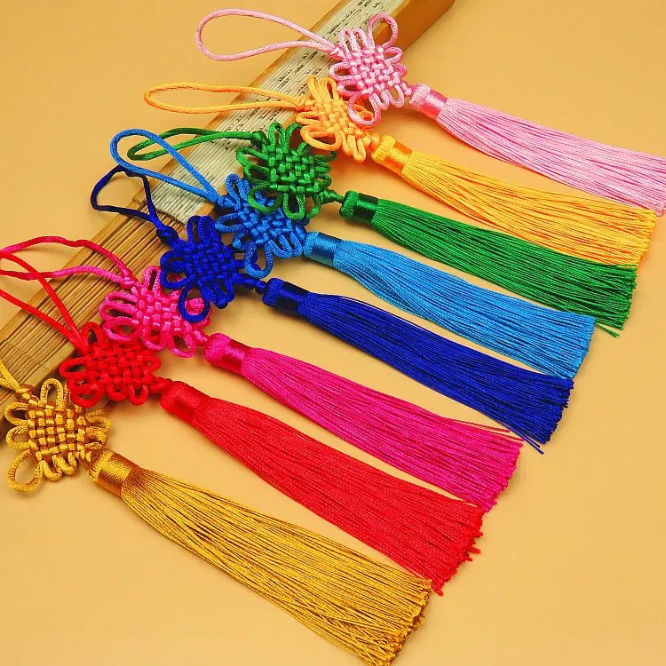 2pcs Small Chinese Knot Tassels Ornaments Spring Festive & Party Supplies Purple Blue Black Color Car Decor Crafts