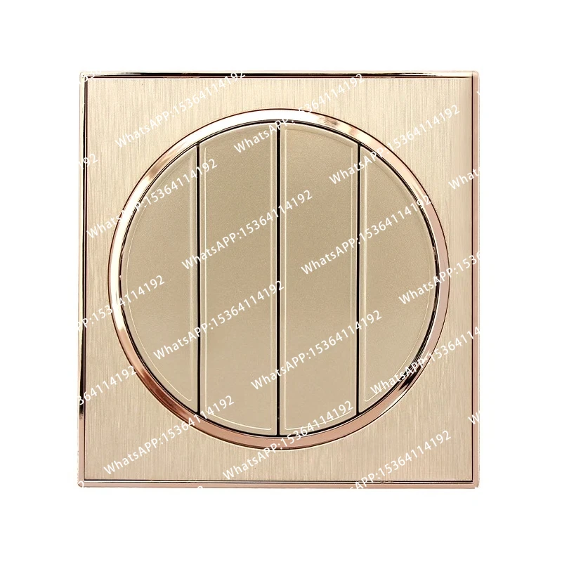 86*86mm 1 /2/ 3 Gang 4 Gang Household Interruptor Light Switch Luxary Gold Push Button Wall Switch