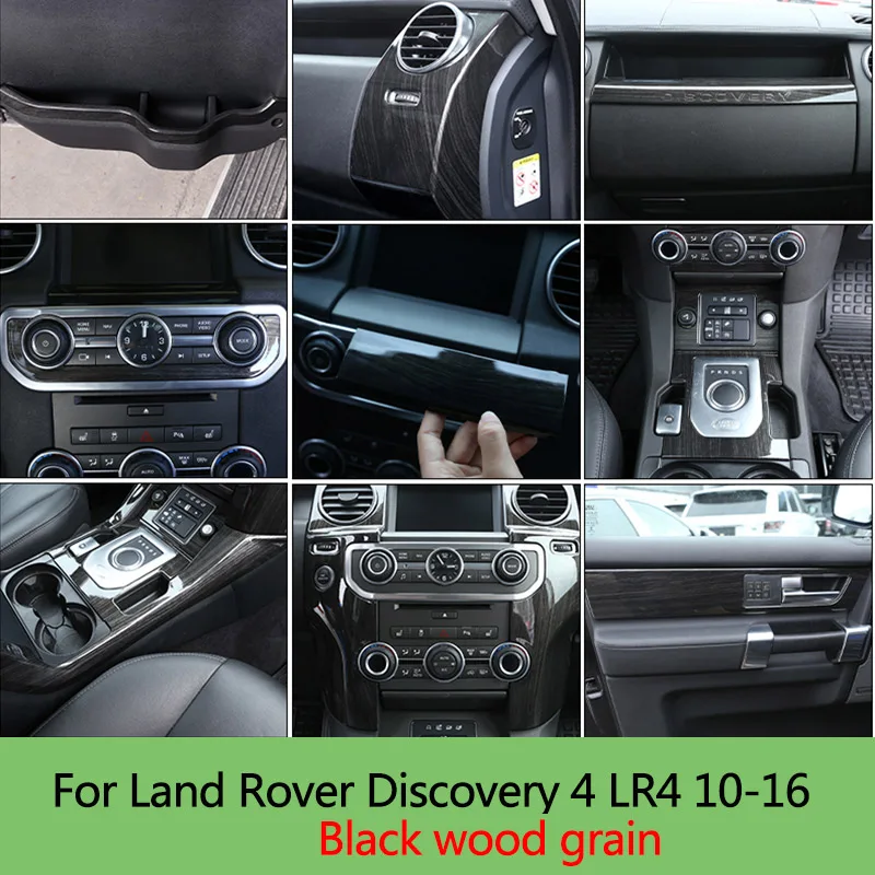 For Land Rover Discovery 4 LR4 10-16 Black Wood Grain Car Central Control Instrument Panel Interior Decorative Frame Accessories