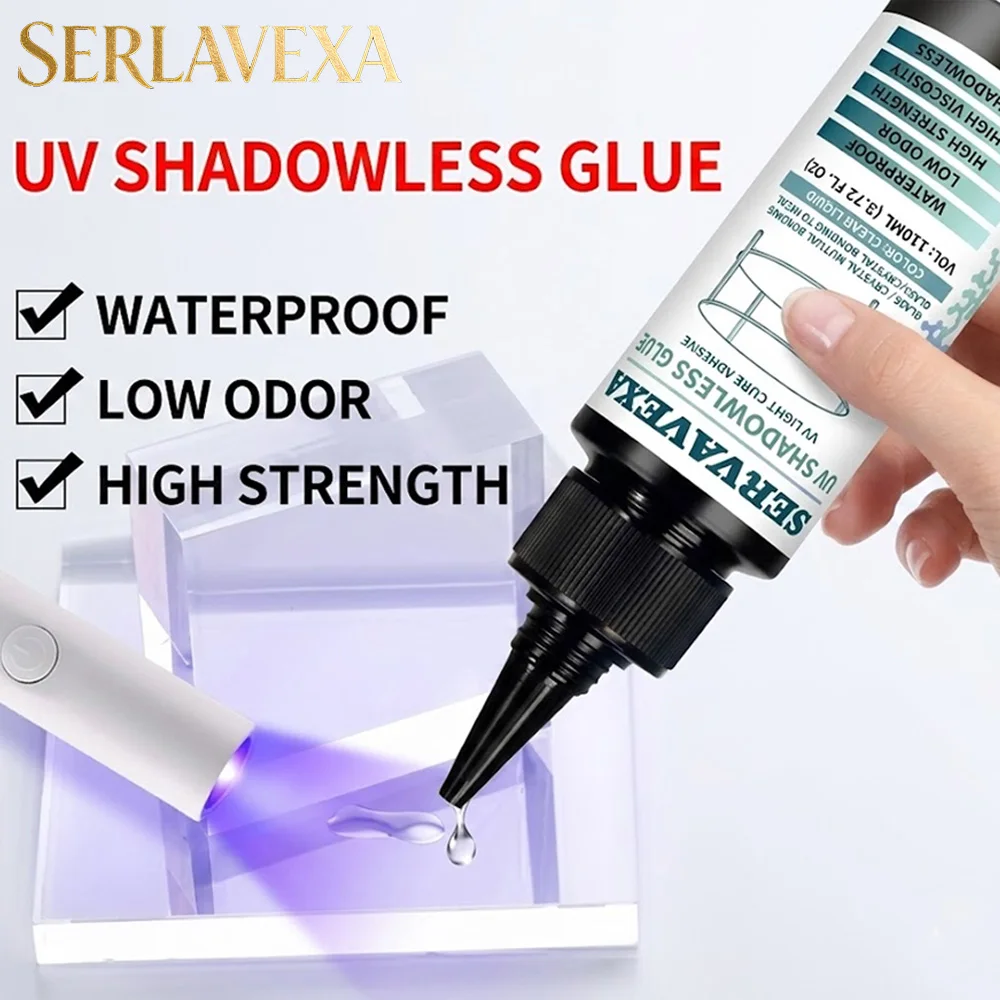 Highly transparent UV glue, waterproof, UV-enhanced curing, used for handicraft production, DIY models. (with ultraviolet lamp)