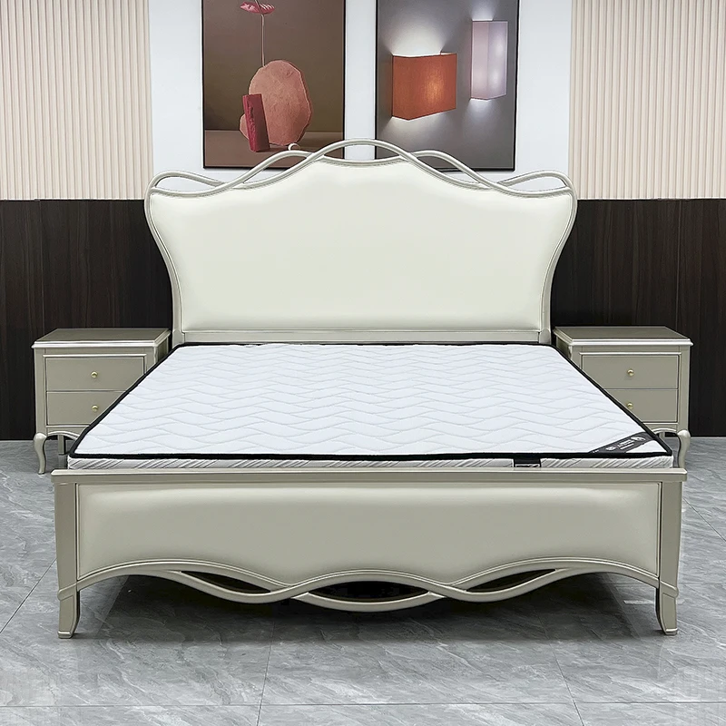 American light luxury double European master bedroom soft bag French wedding bed