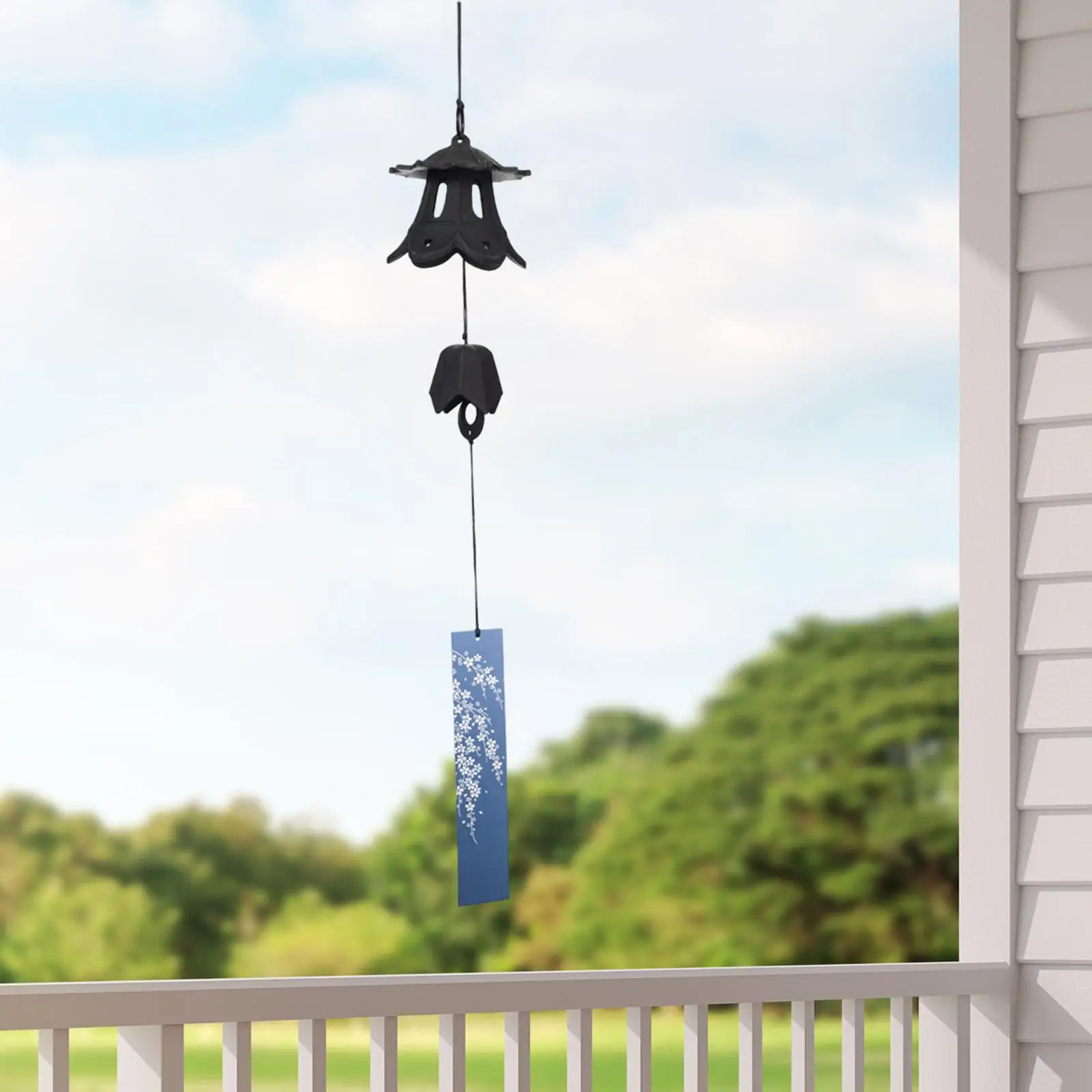 Cast Iron Wind Chime Metal Windchime Vintage Design Decorative Premium Windbell for Door Home Decor Balcony Outside Patio