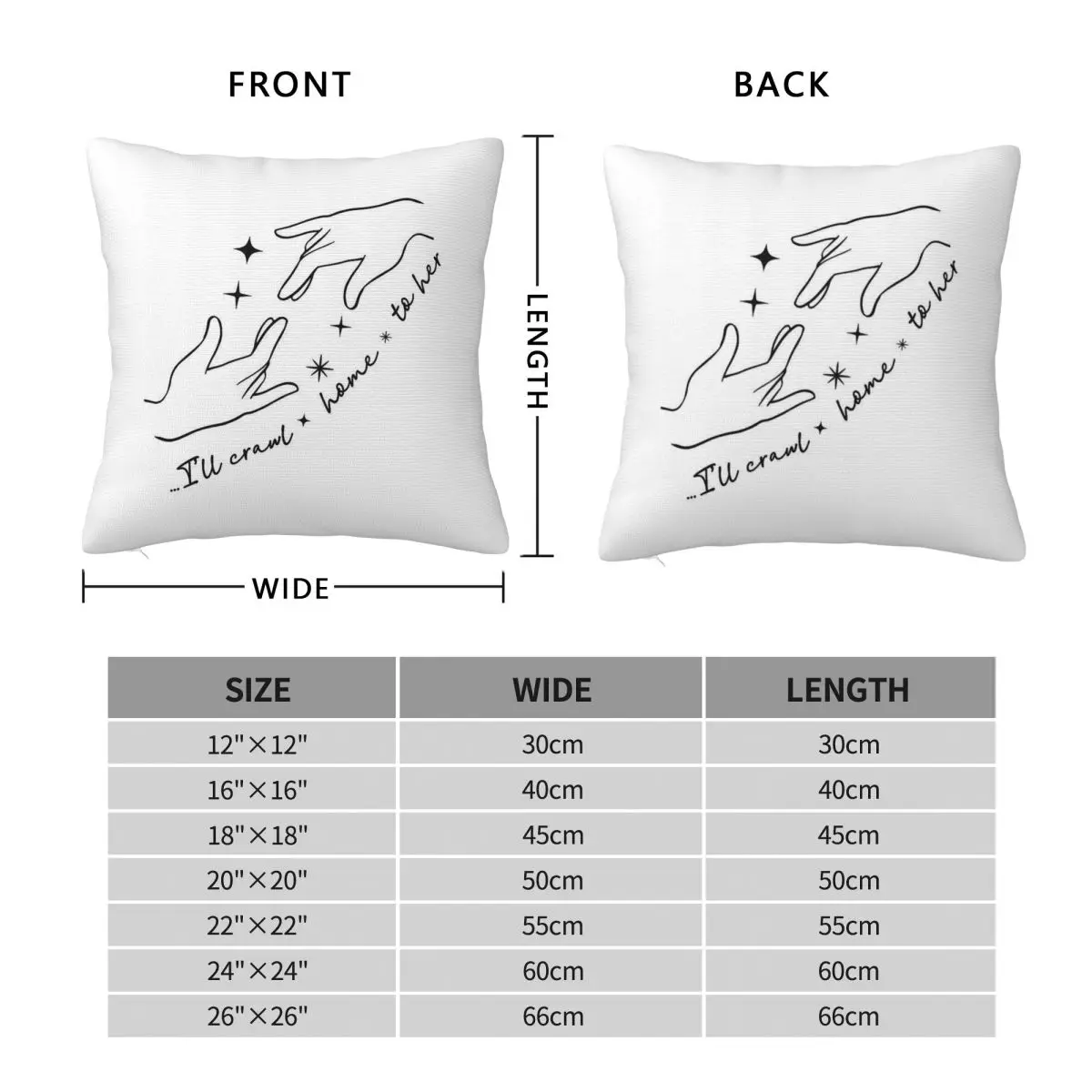 I'll Crawl Home To Her Work Song Pillowcase Polyester Linen Velvet Pattern Zip Decorative Sofa Cushion Cover