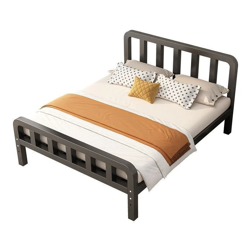 Iron Bed Double 1.8m & Single 1.0m, Modern Simple Reinforced Sturdy Metal Frame