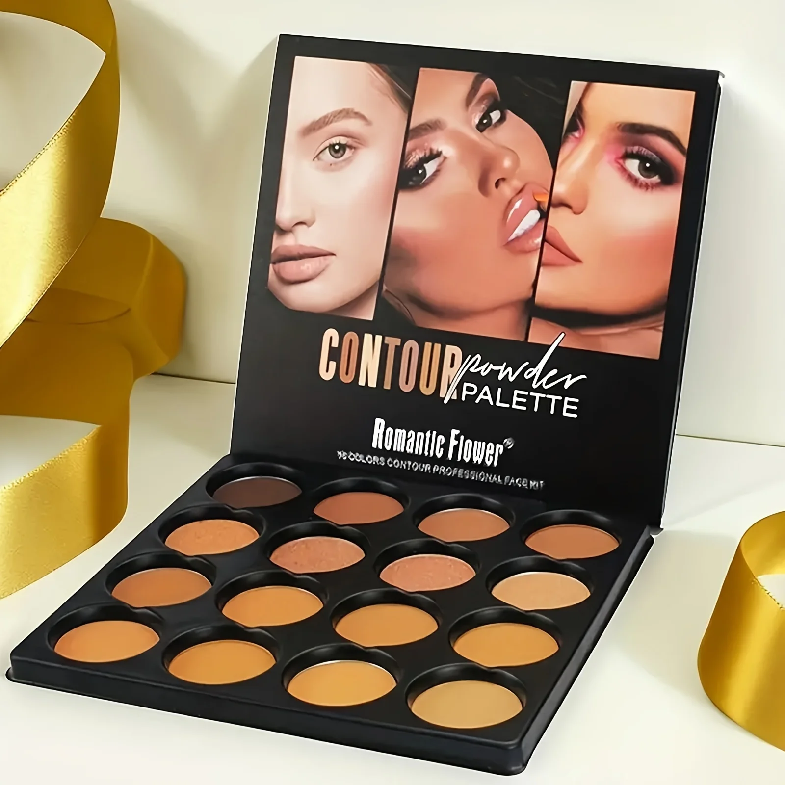 Paleta de bronceador contorneado, 16 colores, resaltado, mate, brillo, corrector, paleta de contorno multiusos