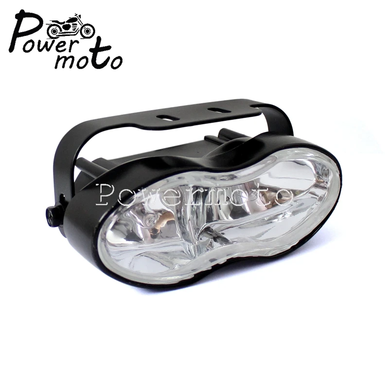 Motorcycle Oval Wave Billet Dual Halogen Headlight Double Twin Headlamp Wave Lamp For Harley Sportster  Cruisers Chopper 12V LED