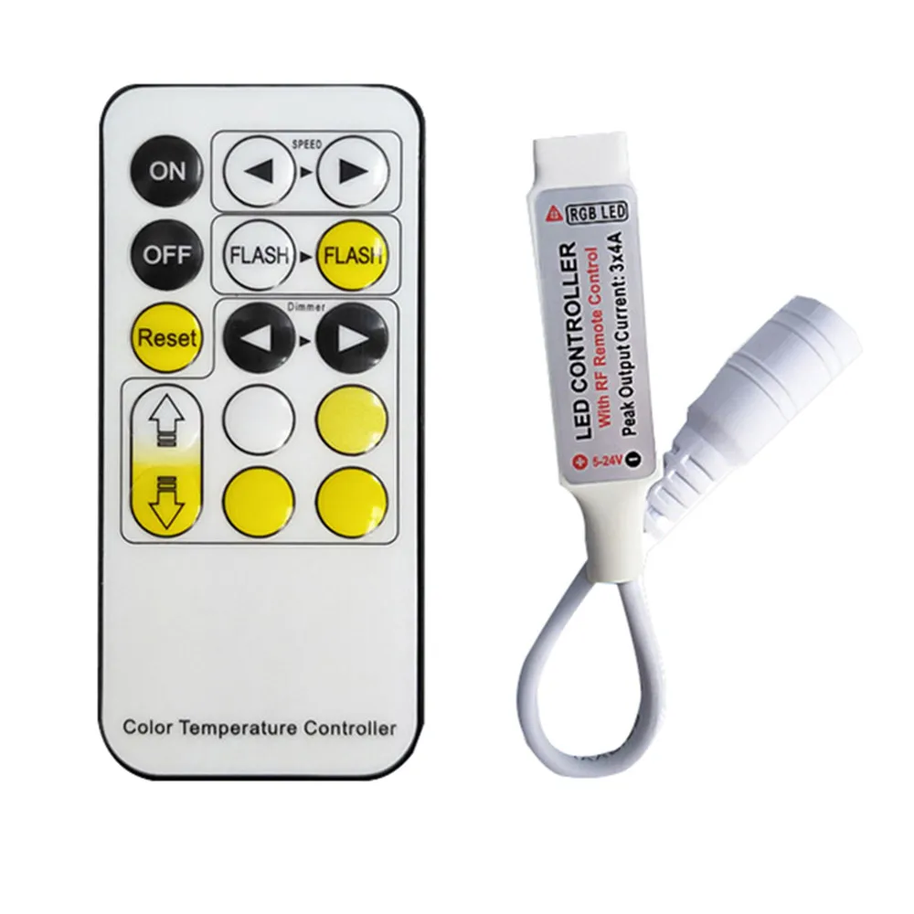 15 Key Dual Color Temperature Controller DC Head Intelligent Seven Color RF Flow Light Strip Controller