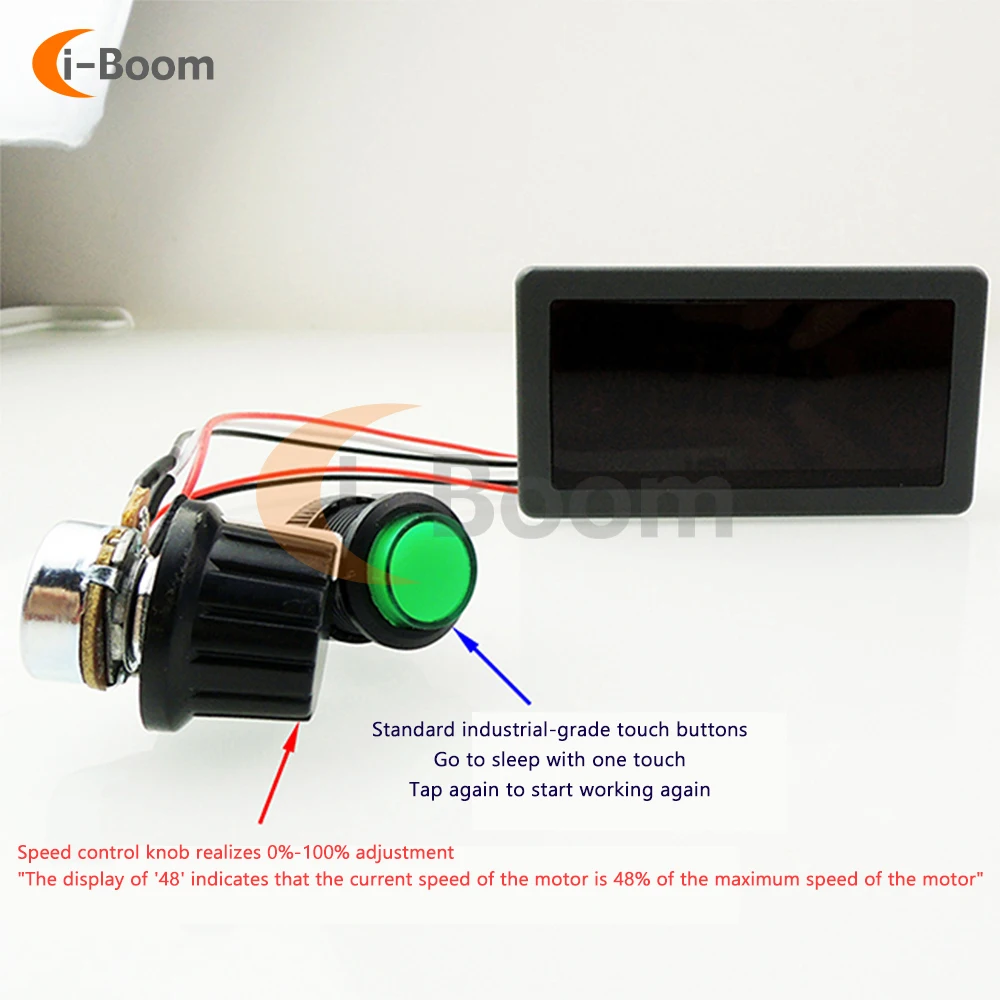 CCM5D Digital Display PWM DC Motor Governor 6V12V24V Stepless Speed Control Switch Controller with Display Shell