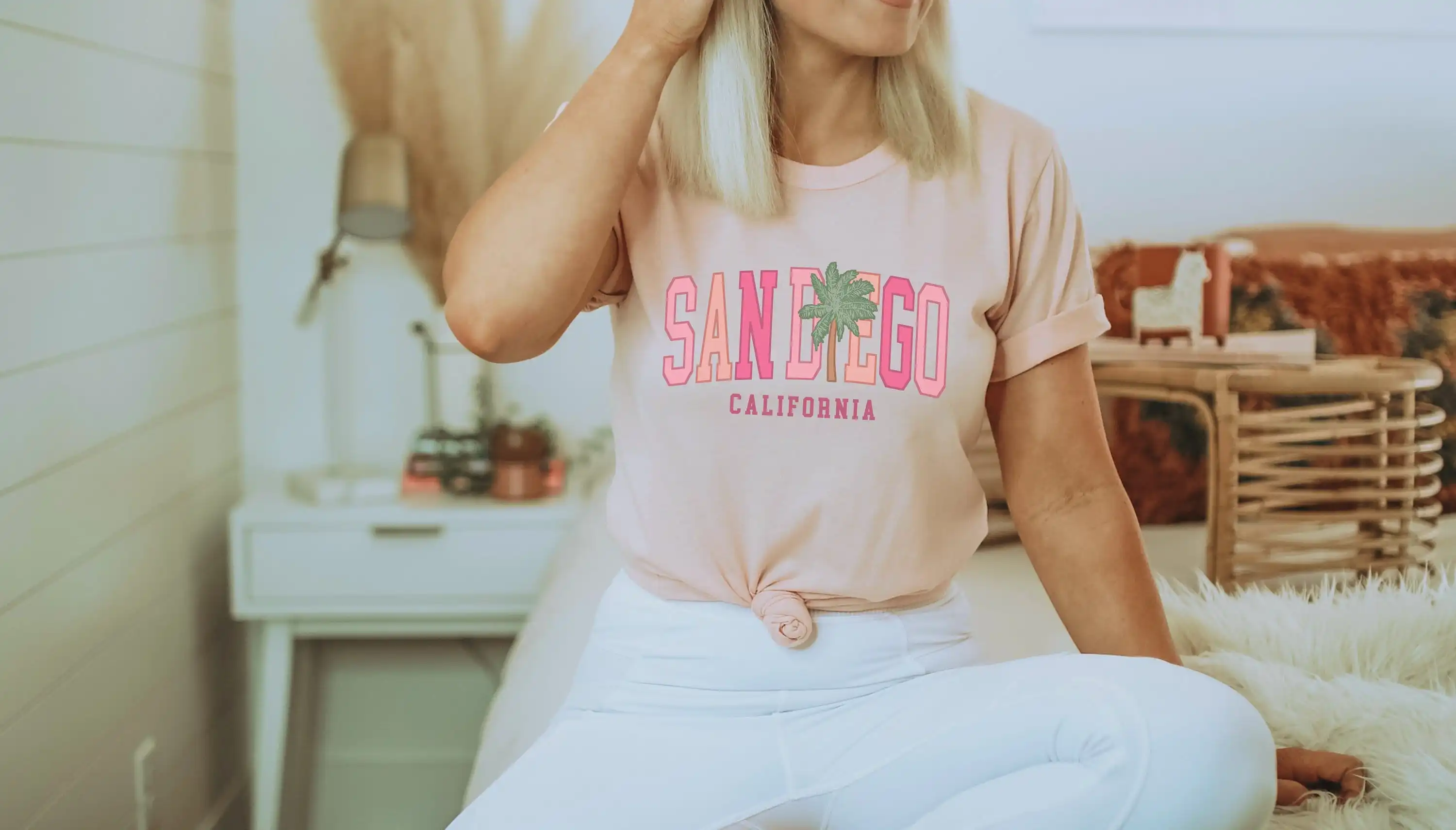 San Diego T Shirt Cute California Vacation Crewneck Beach Coverup