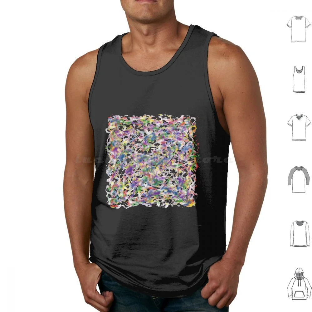 Rainbow Design Tank Tops Vest Sleeveless Rainbow Multi Coloured Abstract