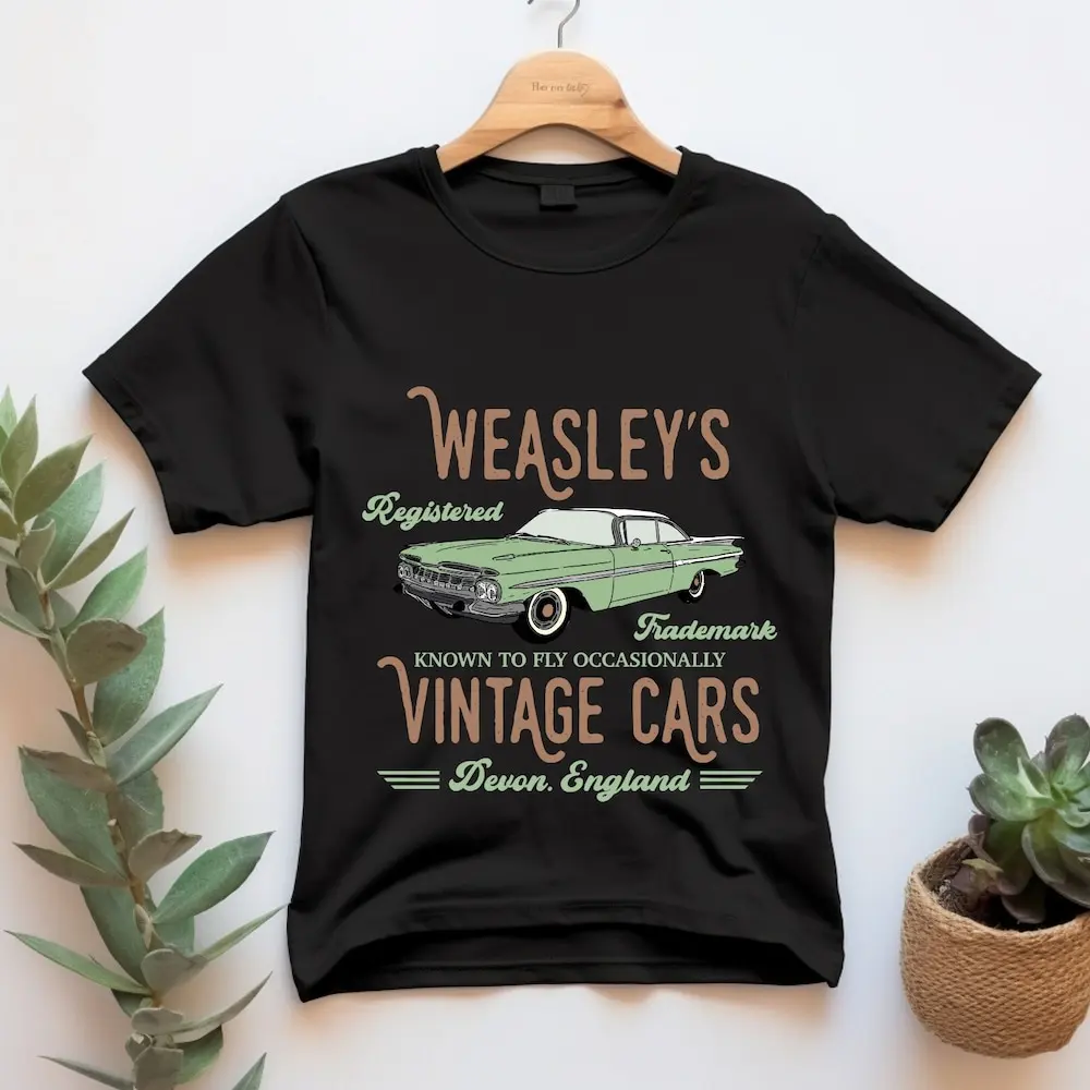 Wizard Flying Car T Shirt Vintage Cars Sweat Weasley Bookish Universal Perfect For Lovers