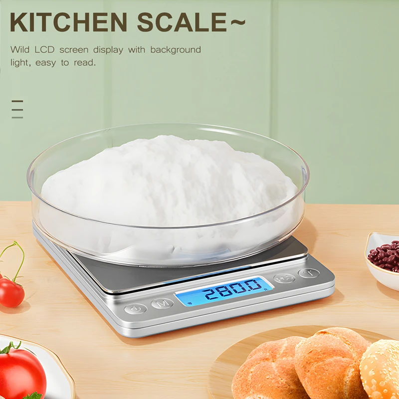 500G X 0.01G Portable Mini Electronic Food Scales Pocket Case Postal Kitchen Jewelry Weight Balance Digital Scale With 2 Tray