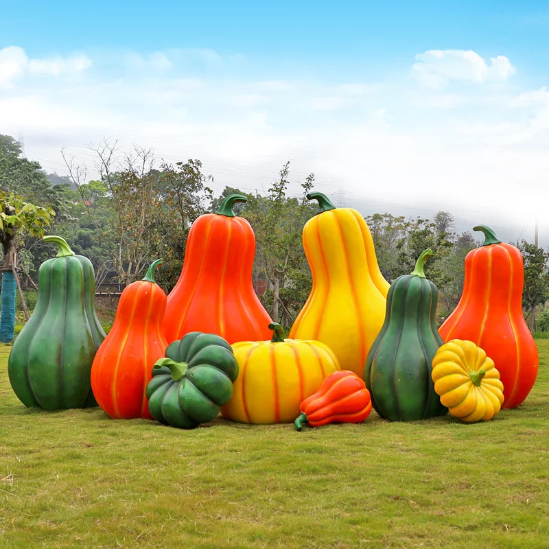 Outdoor large-scale simulated pumpkin fiberglass sculpture garden orchard landscape decoration