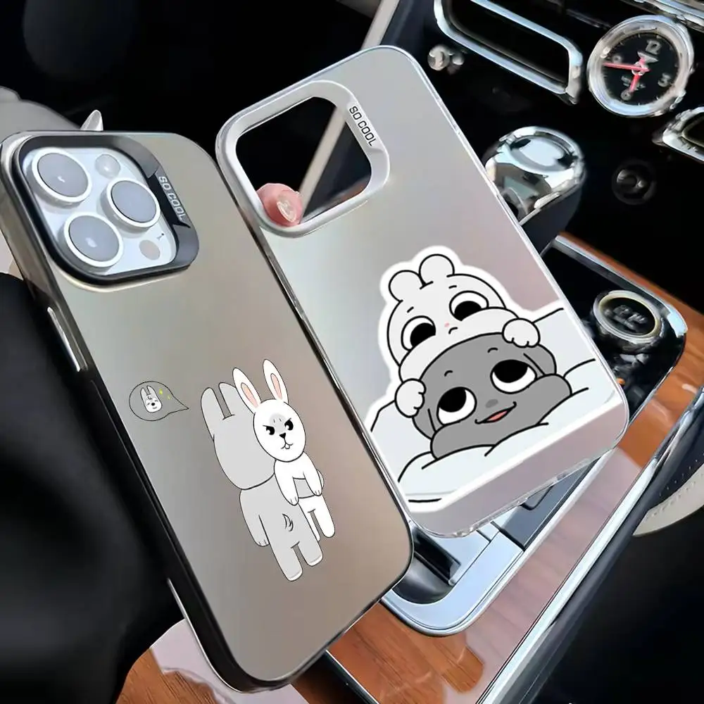 

Korea Cute Kkamang Phone Case For iPhone 16,15,14,13,12,11,Mini,Pro,MAX Black Matte Shockproof Cover