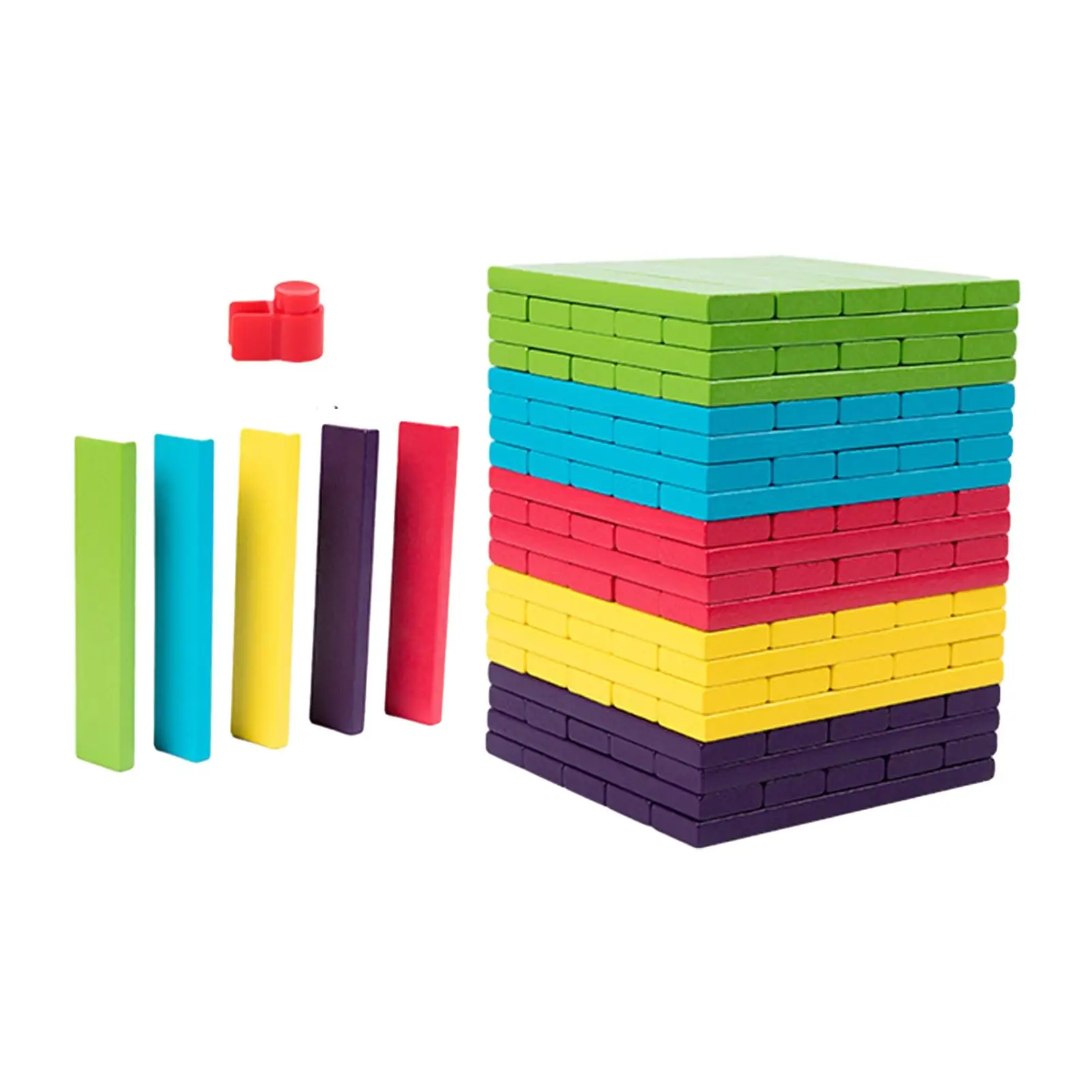 100x Wooden Blocks Stacking Game Preschool Learning Board Games Puzzles for