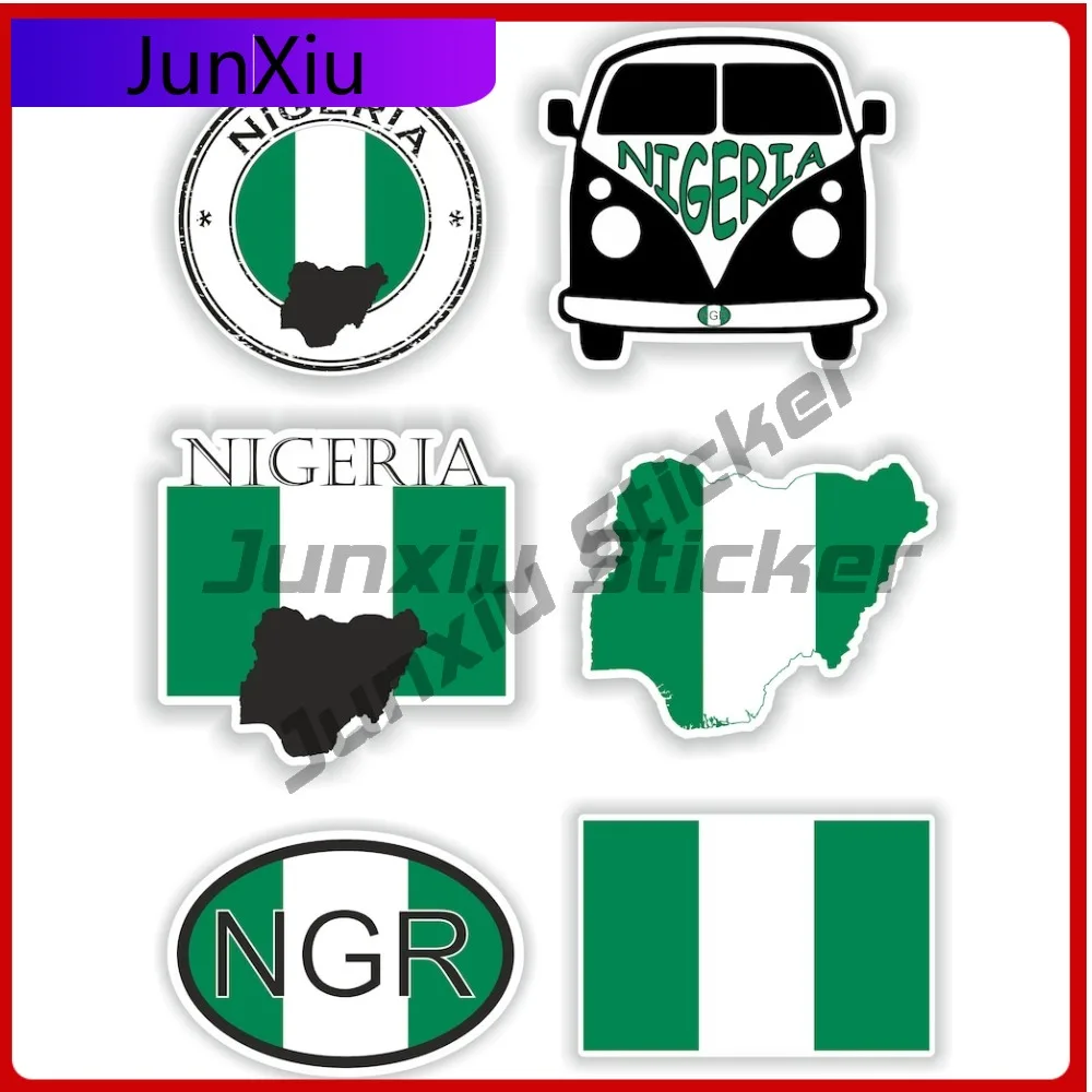 

Nigeria Graphic Trendy Window Anti Scratch Decal Vinyl Motorcycle Door Waterproof Durable Sticker National Cute Decal Proof Fade