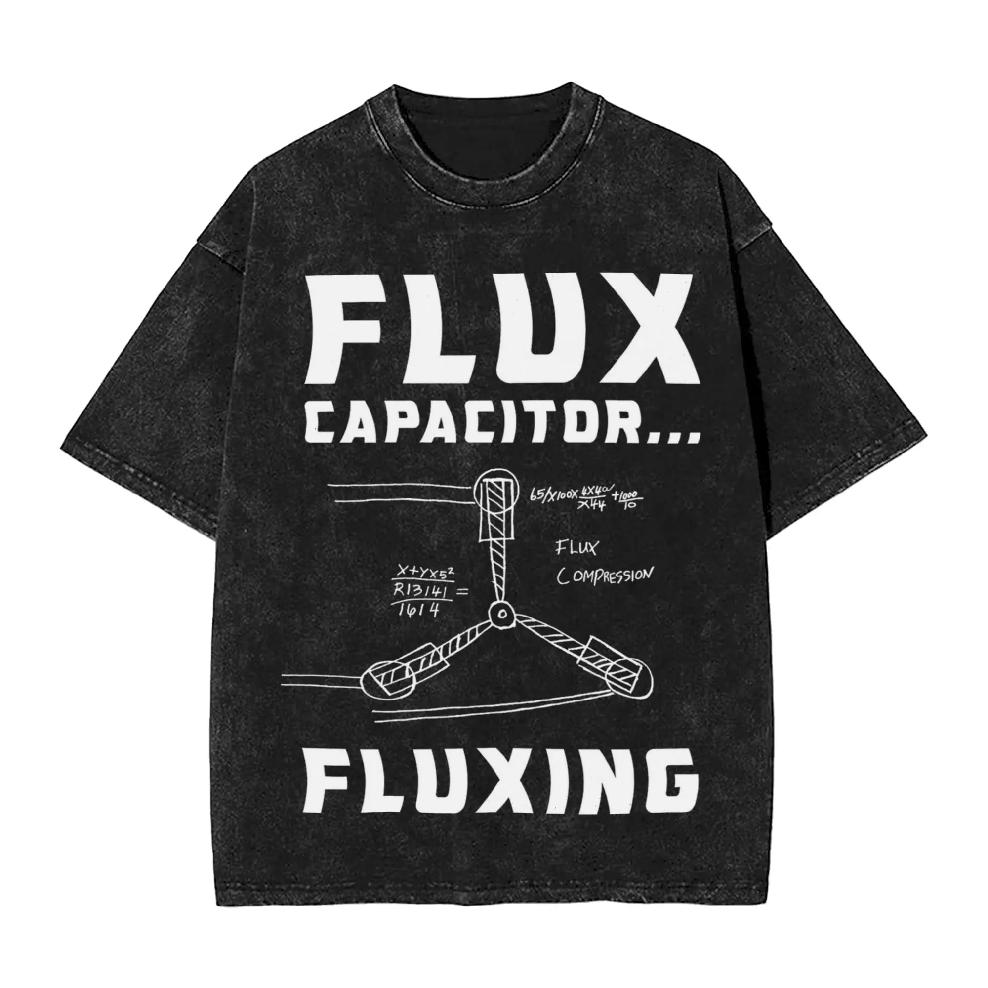 

FLUX CAPACITOR... FLUXING W+B Back to the Future Washed T Shirts Streetwear Hip Hop T-Shirts Tee Shirt for Men Women Oversize